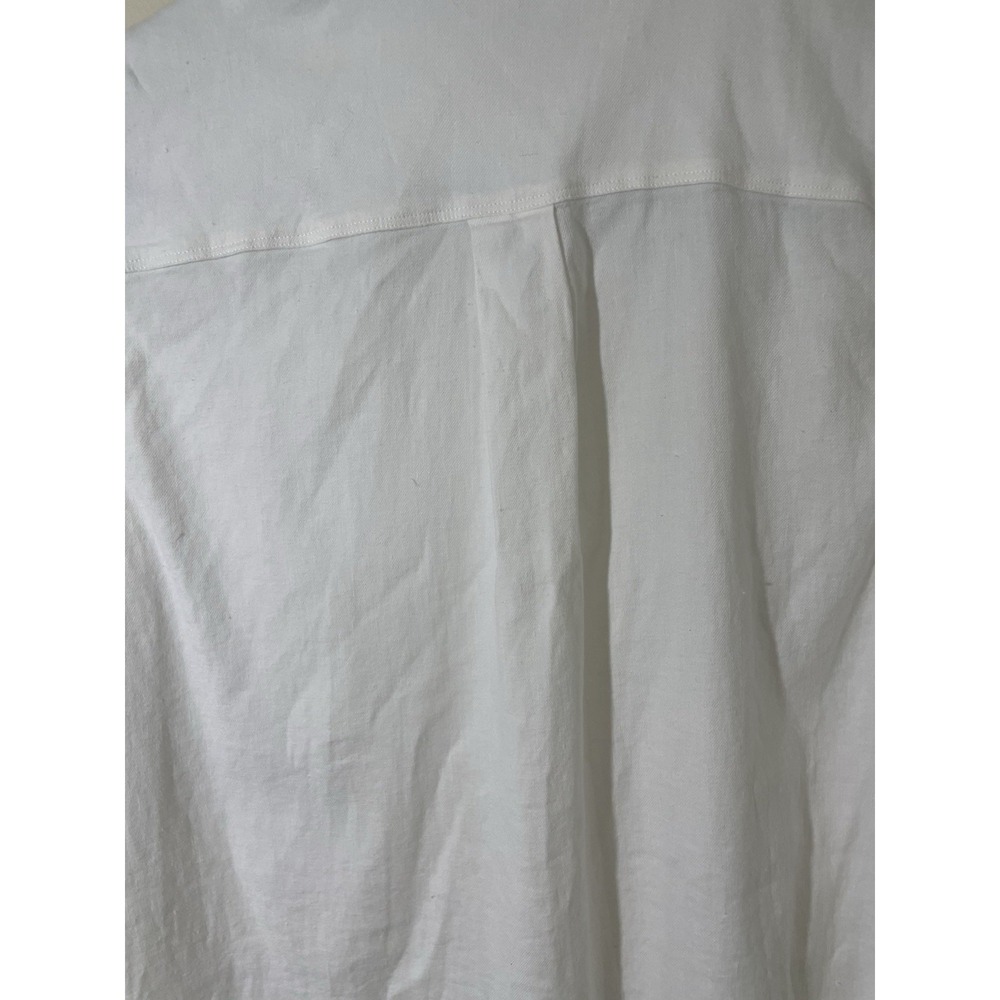 Theory Medium White Linen Sleeveless Button Up Top Collared Minimalist Lagenlook - Picture 6 of 7
